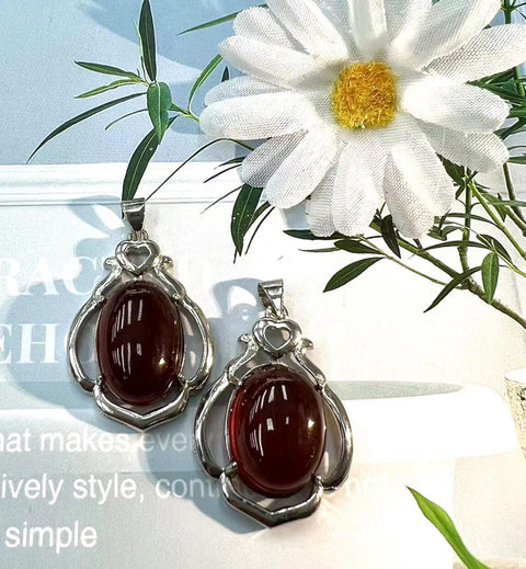 DZ49 Whosale Gemstone Rock DIY Jewelry For Girls Stone Crystal Garnet Necklace and Pendent
