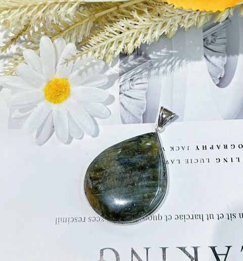 DZ19 Whosale Gemstone Rock DIY Jewelry For Girls Crystal Labradorite Necklace and Pendent