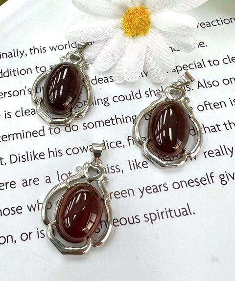 DZ49 Whosale Gemstone Rock DIY Jewelry For Girls Stone Crystal Garnet Necklace and Pendent
