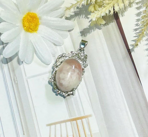 DZ28 Whosale Gemstone Rock DIY Jewelry For Girls Crystal Flower Agate Necklace and Pendent