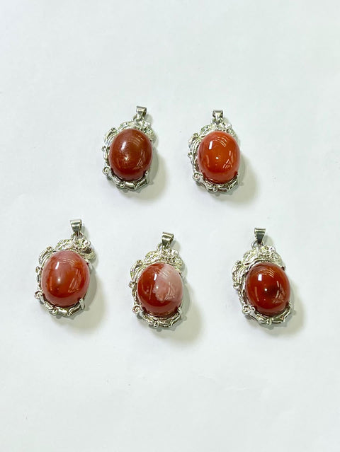 DZ23 Whosale Gemstone Rock DIY Jewelry For Girls Crystal Red Agate Necklace and Pendent