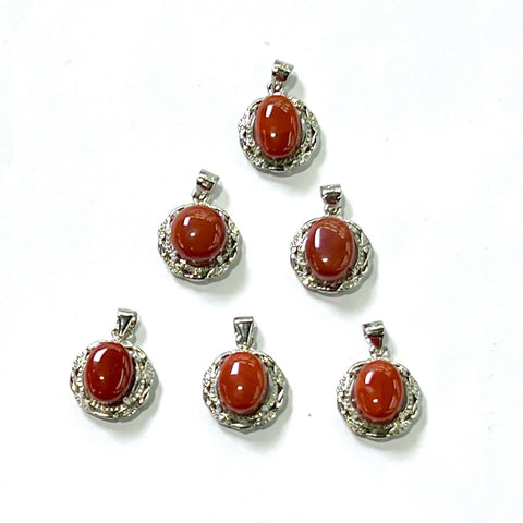 DZ24 Whosale Gemstone Rock DIY Jewelry For Girls Crystal Red Agate Necklace and Pendent