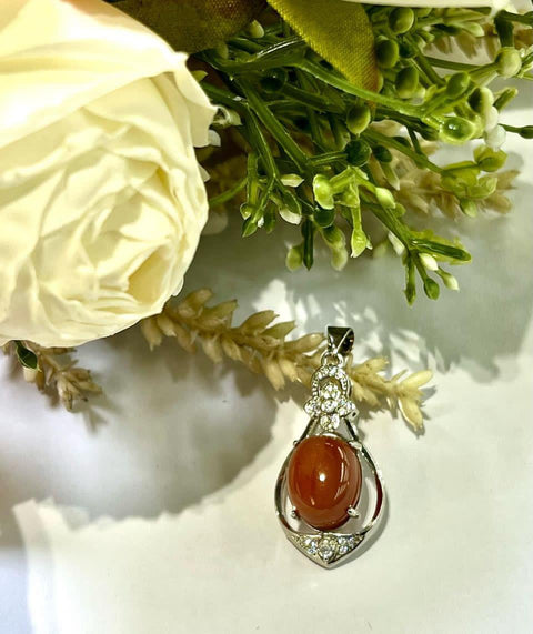 DZ24 Whosale Gemstone Rock DIY Jewelry For Girls Crystal Red Agate Necklace and Pendent