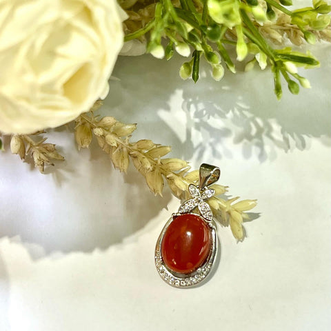 DZ24 Whosale Gemstone Rock DIY Jewelry For Girls Crystal Red Agate Necklace and Pendent