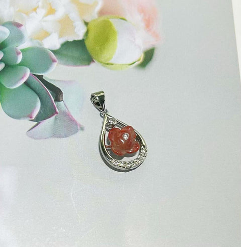 DZ29 Whosale Gemstone Rock DIY Jewelry For Girls Crystal Red Banded Agate Necklace and Pendent