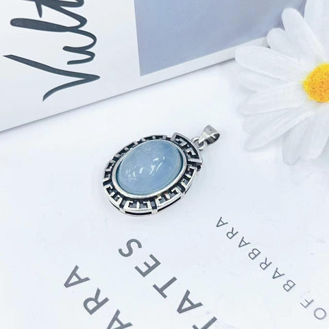 DZ45 Whosale Gemstone Rock DIY Jewelry For Girls Stone Crystal Aqumarine Quartz Necklace and Pendent