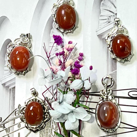 DZ23 Whosale Gemstone Rock DIY Jewelry For Girls Crystal Red Agate Necklace and Pendent